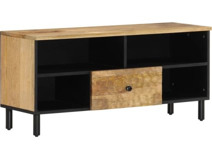 TV skříňka 100 x 33 x 46 cm masivní mangovníkové dřevo [356907] (Barva Přírodní)
