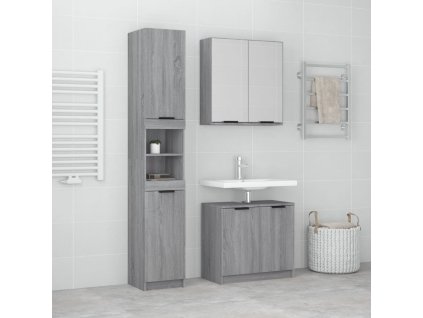 3dílná sada koupelnových skříněk kompozitní dřevo [3115878] (Barva dub sonoma)