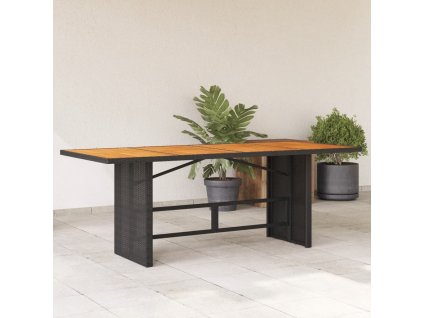 Zahradní stůl s akáciovou deskou 190x80x74 cm polyratan [365309]
