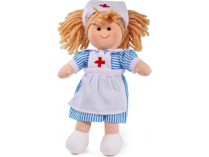 Panenka Bigjigs Toys látková zdravotní sestřička Nancy 28 cm [6953900]