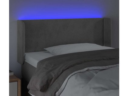 Čelo postele s LED 103 x 16 x 78/88 cm samet [3122998]