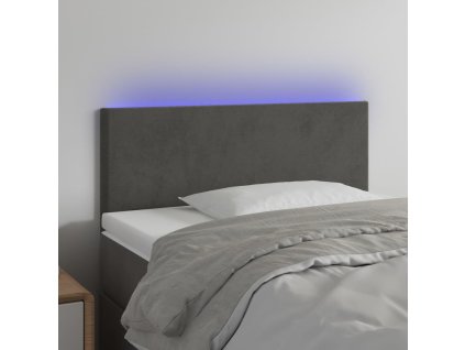Čelo postele s LED 100x5x78/88 cm samet [3121375] (Barva Tmavě šedá)