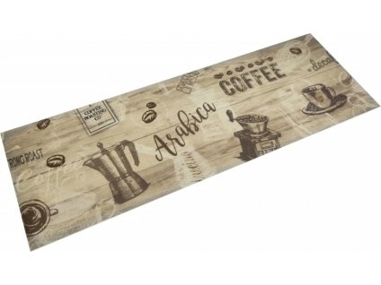 Kuchyňský koberec omyvatelný Káva hnědý 60 x 180 cm samet [4005579]