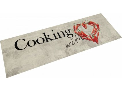 Kuchyňský koberec omyvatelný Vaření s papričkami 60x180cm samet [4005624]