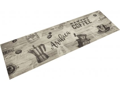 Kuchyňský koberec omyvatelný Káva šedý 45 x 150 cm samet [4005581]
