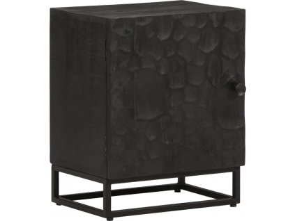 Noční stolek černý 40 x 30 x 50 cm masivní mangovník a železo [372004]