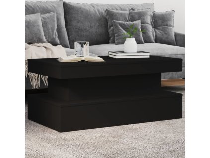 Konferenční stolek s LED osvětlením 90 x 50 x 40 cm [839848] (Barva Černá)