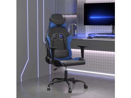 Herní židle černá a modrá umělá kůže [3143641]