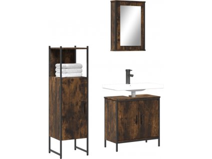3dílný set koupelnového nábytku kompozitní dřevo [3214822]
