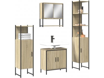 4dílný set koupelnového nábytku kompozitní dřevo [3214711]