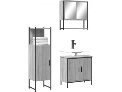 3dílný set koupelnového nábytku kompozitní dřevo [3214703]