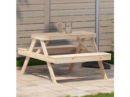 Piknikový stůl 105 x 134 x 75 cm masivní borové dřevo [832567]