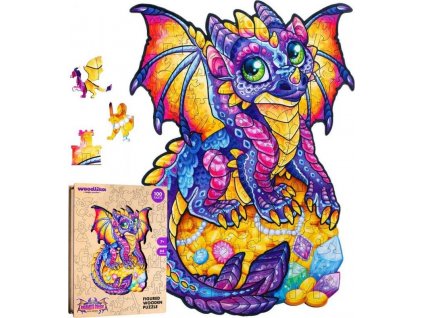 Puzzle Puzzler Puzzler dřevěné, barevné - Začarovaný drak [6950346]