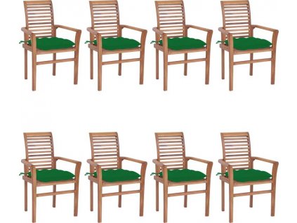 Jídelní židle 8 ks podušky masivní teak [3072993]