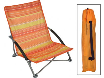 Skládací plážové křeslo oranžové 65 x 55 x 25/65 cm [429131]