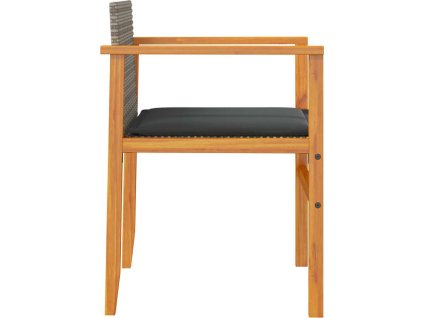 Zahradní židle s poduškami 2ks polyratan a masivní dřevo [368712]
