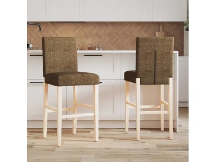 Barové židle 2 ks masivní kaučukové dřevo a textil [4006195]