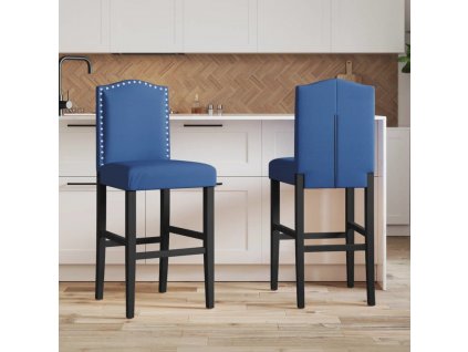 Barové židle 2 ks masivní kaučukové dřevo a textil [4006211]