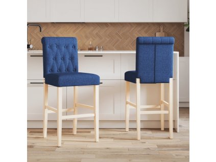Barové židle 2 ks masivní kaučukové dřevo a textil [4006218]
