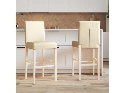 Barové židle 2 ks masivní kaučukové dřevo a textil [4006191]