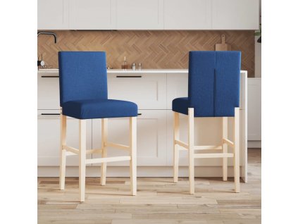 Barové židle 2 ks masivní kaučukové dřevo a textil [4006193]