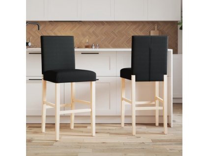 Barové židle 2 ks masivní kaučukové dřevo a textil [4006194]