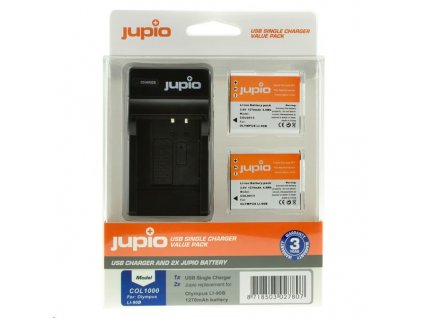 Set Jupio 2x baterie Li90B/92B 1270mAh a nabíječka pro Olympus [5498356]