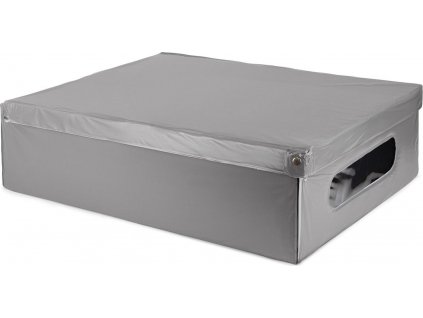 Krabice Compactor skládací úložná kartonová, potažená PVC, 58 x 48 x 16 cm, šedá [6104127]