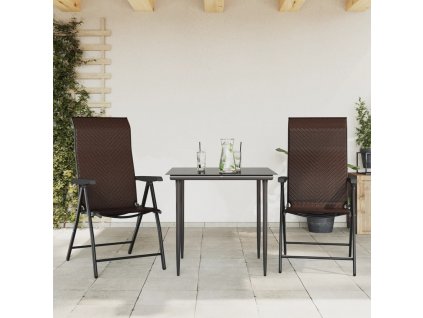 Skládací zahradní židle 2 ks kávově polyratan [4007138]