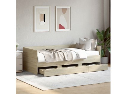 Válenda se zásuvkami bez matrace 90 x 200 cm [3280820] (Barva dub sonoma)