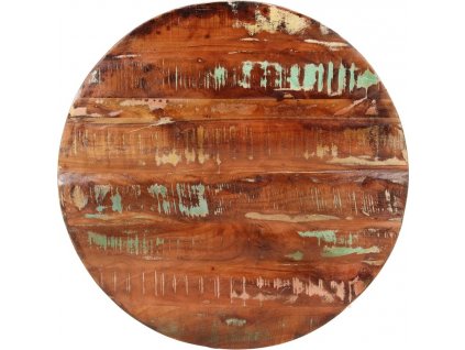 Stolní deska Ø 80 x 2,5 cm kulatá masivní recyklované dřevo [370030]