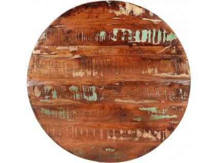 Stolní deska Ø 90 x 2,5 cm kulatá masivní recyklované dřevo [370032]
