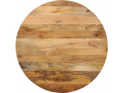 Stolní deska Ø 80 x 2,5 cm kulatá masivní mangovníkové dřevo [370066]