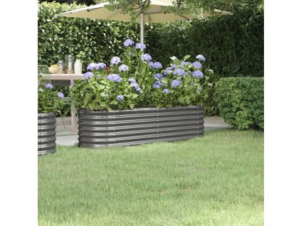 Vyvýšený záhon pozinkovaná ocel 152x40x36 cm [318869] (Barva Šedá)