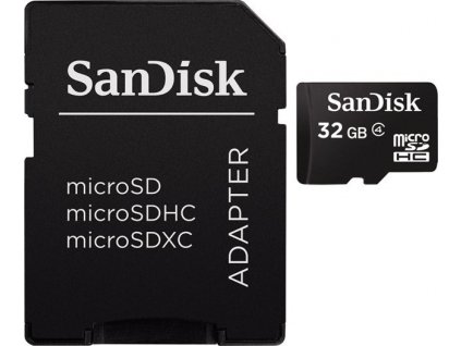 Paměťová karta Sandisk microSDHC 32 GB class 4 + adaptér [2845444]