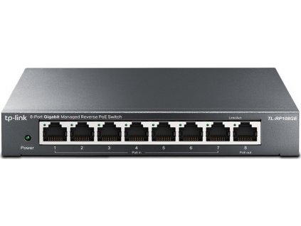 Switch TP-Link RP108GE Easy Smart, 8x GLAN, 7x PoE-in reverzní, 1x PoE-out [52451510]