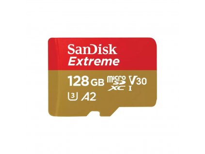 Paměťová karta Sandisk Extreme microSDXC 128GB 190MB/s / 90MB/s A2 C10 V30 UHS-I U3, adaptér [28454415]