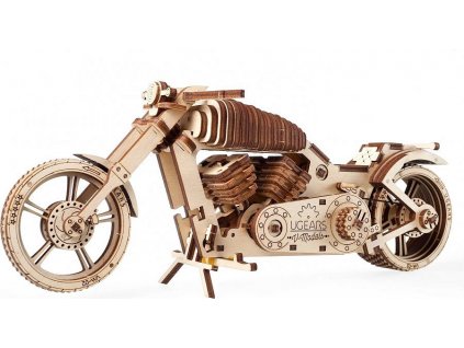 Hračka Ugears 3D dřevěné mechanické puzzle VM-02 Motorka (chopper) [6902749]