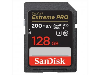 Paměťová karta Sandisk Extreme PRO 128GB SDXC 200MB/s / 90MB/s, UHS-I, Class 10, U3, V30 [28071292]