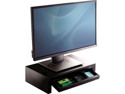 Stojan Fellowes Designer Suites pod monitor, s přihrádkou, černý  [38750479]