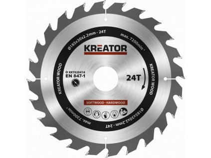 Pilový kotouč Kreator KRT020414 na dřevo 185mm, 24T [63605075]
