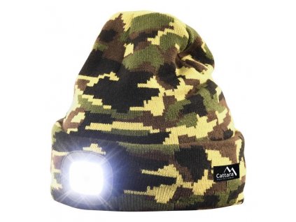 LED čelovka Cattara čepice ARMY s LED svítilnou USB nabíjení [63603382]