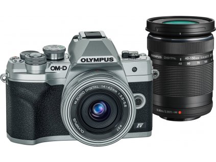 Digitální fotoaparát Olympus E-M10 Mark IV 1442 EZ + 40-150mm II R Pancake double zoom kit silver/silver/silver [54070959]