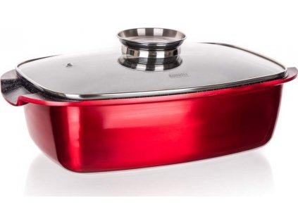 Pekáč Banquet s nepřilnavým povrchem Metallic Red 40 x 22 x 16,5 cm, s aroma knobem [6342542]