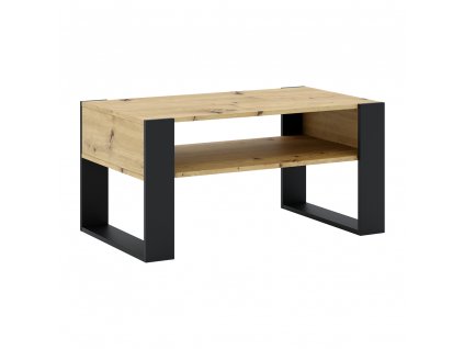 Konferenční stolek, dub artisan/černá, CARA 1