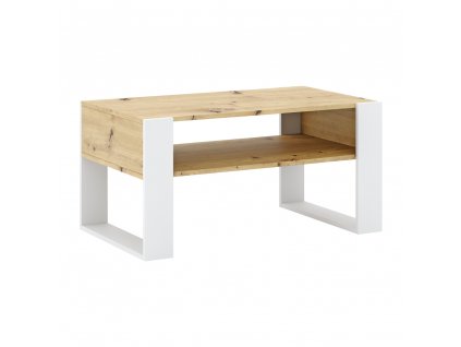 Konferenční stolek, dub artisan/bílá, CARA 1