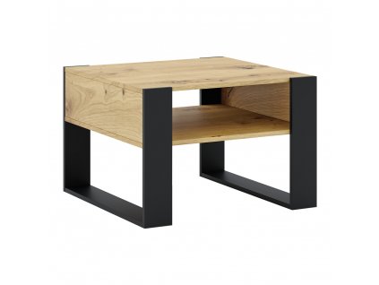 Konferenční stolek, dub artisan/černá, CARA 2