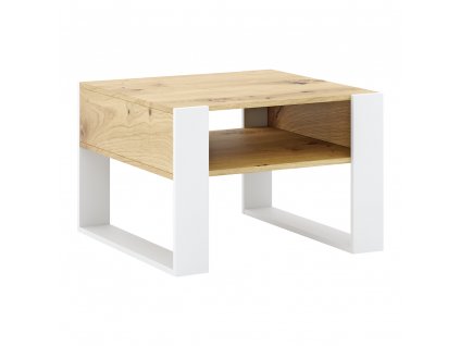 Konferenční stolek, dub artisan/bílá, CARA 2