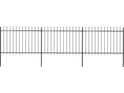 Zahradní plot s hroty ocelový 5,1 x 1,2 m černý [277622]