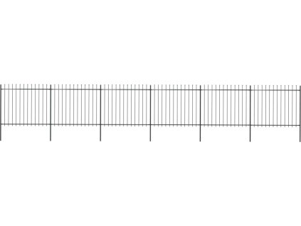 Zahradní plot s hroty ocel 10,2 x 1,5 m černý [277634]